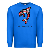 True Royal mill valley, california native american orca killer whale raglan baseb Premium Sweatshirt - linhVisuals