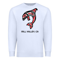 White mill valley, california native american orca killer whale raglan baseb Premium Sweatshirt - linhVisuals