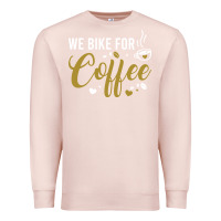 Pale Pink we bike for coffee t shirt Premium Sweatshirt - linhVisuals
