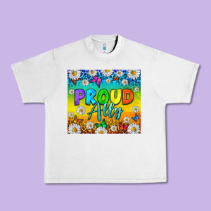 Lgbtq+ Proud Ally With Daisy Tumbler Urban Heavy Tee Designed By Bundleandbundleshop