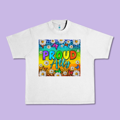 Lgbtq+ Proud Ally With Daisy Tumbler Urban Heavy Tee Designed By Bundleandbundleshop