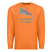 Carrot san juan islands upward orca killer whale native american raglan baseb Premium Sweatshirt - linhVisuals