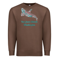 Chestnut san juan islands upward orca killer whale native american raglan baseb Premium Sweatshirt - linhVisuals