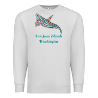 Dove Grey san juan islands upward orca killer whale native american raglan baseb Premium Sweatshirt - linhVisuals