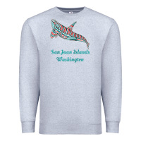Heather Grey san juan islands upward orca killer whale native american raglan baseb Premium Sweatshirt - linhVisuals