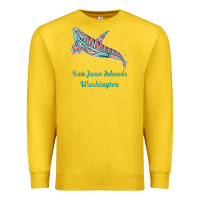 Lemon san juan islands upward orca killer whale native american raglan baseb Premium Sweatshirt - linhVisuals