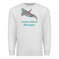 Oatmeal Heather san juan islands upward orca killer whale native american raglan baseb Premium Sweatshirt - linhVisuals