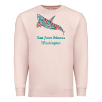 Pale Pink san juan islands upward orca killer whale native american raglan baseb Premium Sweatshirt - linhVisuals