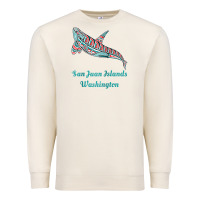 Sandshell san juan islands upward orca killer whale native american raglan baseb Premium Sweatshirt - linhVisuals