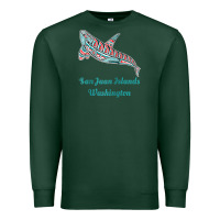 Sports Green san juan islands upward orca killer whale native american raglan baseb Premium Sweatshirt - linhVisuals