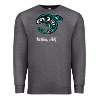 Charcoal Heather sitka alaska native american tribal orca killer whale raglan baseball Premium Sweatshirt - linhVisuals