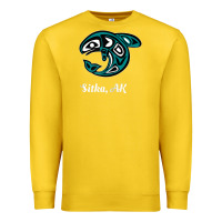 Lemon sitka alaska native american tribal orca killer whale raglan baseball Premium Sweatshirt - linhVisuals