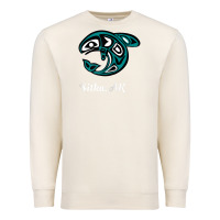 Sandshell sitka alaska native american tribal orca killer whale raglan baseball Premium Sweatshirt - linhVisuals