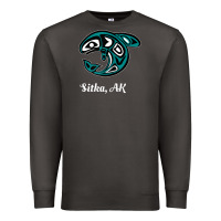 Smoke sitka alaska native american tribal orca killer whale raglan baseball Premium Sweatshirt - linhVisuals