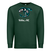 Sports Green sitka alaska native american tribal orca killer whale raglan baseball Premium Sweatshirt - linhVisuals