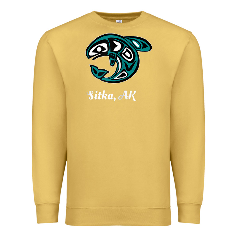 Sitka Alaska Native American Tribal Orca Killer Whale Raglan Baseball Premium Sweatshirt by linhVisuals | Teevron