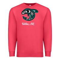 Cardinal sitka alaska native american tribal orca killer whale raglan baseball Premium Sweatshirt - linhVisuals