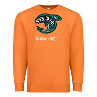 Carrot sitka alaska native american tribal orca killer whale raglan baseball Premium Sweatshirt - linhVisuals