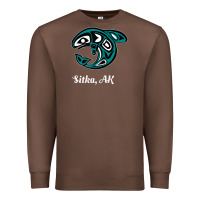Chestnut sitka alaska native american tribal orca killer whale raglan baseball Premium Sweatshirt - linhVisuals