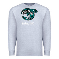 Heather Grey sitka alaska native american tribal orca killer whale raglan baseball Premium Sweatshirt - linhVisuals