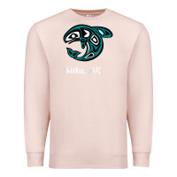 Pale Pink sitka alaska native american tribal orca killer whale raglan baseball Premium Sweatshirt - linhVisuals