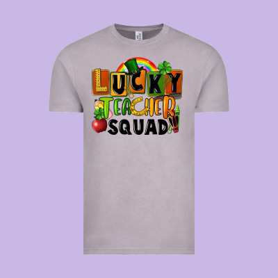 Lucky Teacher Squad Vintage Tee Designed By Fadigitalartstudio