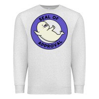 Oatmeal Heather seal of approval baby art Premium Sweatshirt - linhVisuals