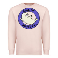 Pale Pink seal of approval baby art Premium Sweatshirt - linhVisuals