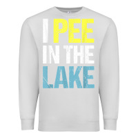 Dove Grey i pee in the lake funny summer vacation t shirt Premium Sweatshirt - linhVisuals