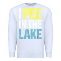 White i pee in the lake funny summer vacation t shirt Premium Sweatshirt - linhVisuals