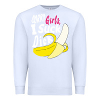 White sorry girls i suck dick Banana Premium Sweatshirt - linhVisuals