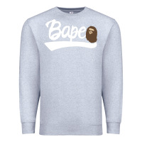 Heather Grey bape text Premium Sweatshirt - linhVisuals