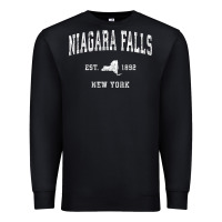 Black niagara falls new york ny vintage athletic sports design t shirt Premium Sweatshirt - linhVisuals