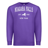 Purple niagara falls new york ny vintage athletic sports design t shirt Premium Sweatshirt - linhVisuals