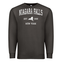 Smoke niagara falls new york ny vintage athletic sports design t shirt Premium Sweatshirt - linhVisuals