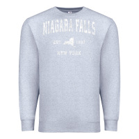 Heather Grey niagara falls new york ny vintage athletic sports design t shirt Premium Sweatshirt - linhVisuals