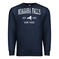 Navy niagara falls new york ny vintage athletic sports design t shirt Premium Sweatshirt - linhVisuals