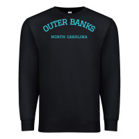 Black north carolina outer banks obx nc beach gift long sleeve t shirt Premium Sweatshirt - linhVisuals