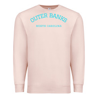 Pale Pink north carolina outer banks obx nc beach gift long sleeve t shirt Premium Sweatshirt - linhVisuals