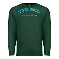 Sports Green north carolina outer banks obx nc beach gift long sleeve t shirt Premium Sweatshirt - linhVisuals