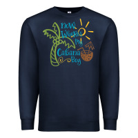 Navy now where's my cabana boy, beach palm tree coconut t shirt Premium Sweatshirt - linhVisuals