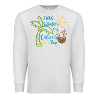 Oatmeal Heather now where's my cabana boy, beach palm tree coconut t shirt Premium Sweatshirt - linhVisuals
