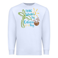 White now where's my cabana boy, beach palm tree coconut t shirt Premium Sweatshirt - linhVisuals