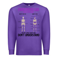 Purple fibromyalgia awareness do not judge what you dont understand Premium Sweatshirt - linhVisuals