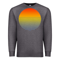 Charcoal Heather retro sunset Premium Sweatshirt - linhVisuals