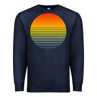 Navy retro sunset Premium Sweatshirt - linhVisuals
