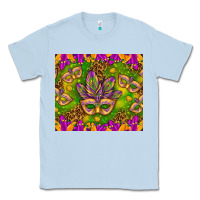 Dusty Blue Mardi Gras masks and coins tumbler Classic Tee - HowdyJamesFarm