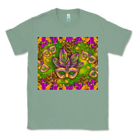 Sage Mardi Gras masks and coins tumbler Classic Tee - HowdyJamesFarm