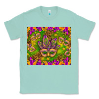 Seafoam Mardi Gras masks and coins tumbler Classic Tee - HowdyJamesFarm