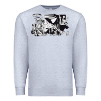 Heather Grey guernica artwork Premium Sweatshirt - linhVisuals